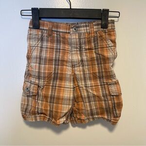 Calvin Klein Plaid Orange and Brown Toddler Shorts‎ size 3T